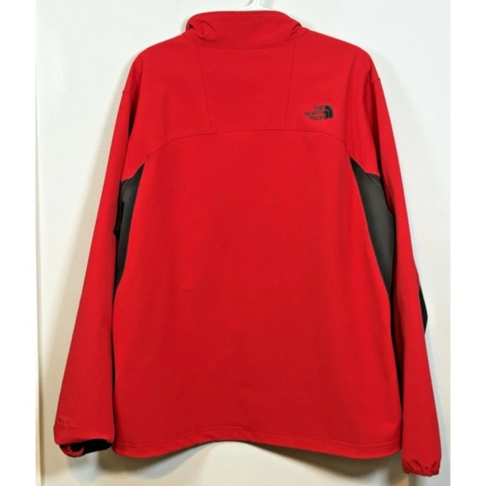 The North Face Mens XL Red Grey Soft Shell‎ Jacket Full Zip Outdoor Adventure